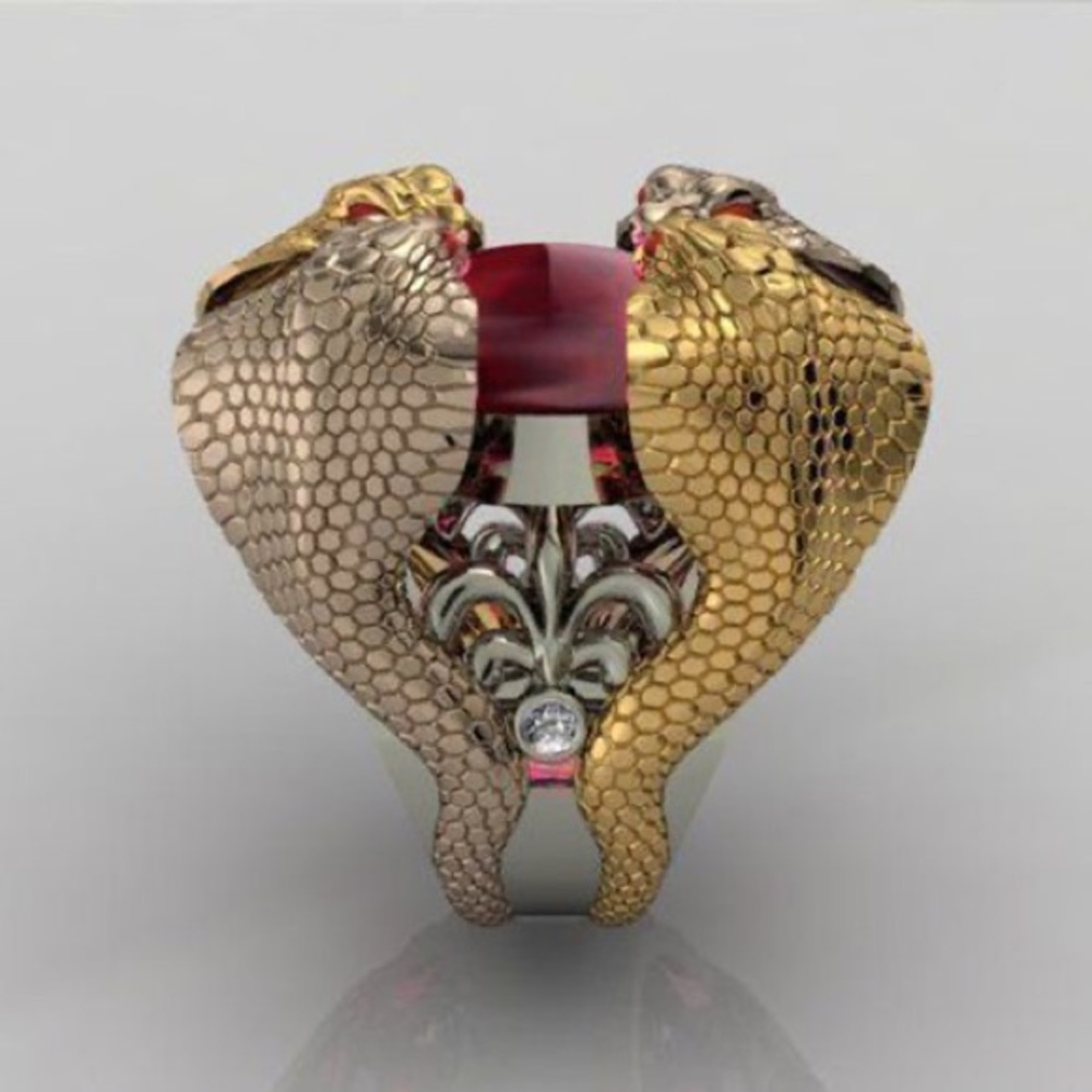 Domineering Two-Tone Python Rings For Men Mixed - image 4